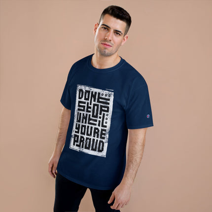 Champion-T-Shirt mit Typografie-Motiv