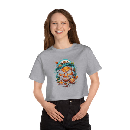 Champion Damen Heritage Cropper T-Shirt mit Halloween-Motiv
