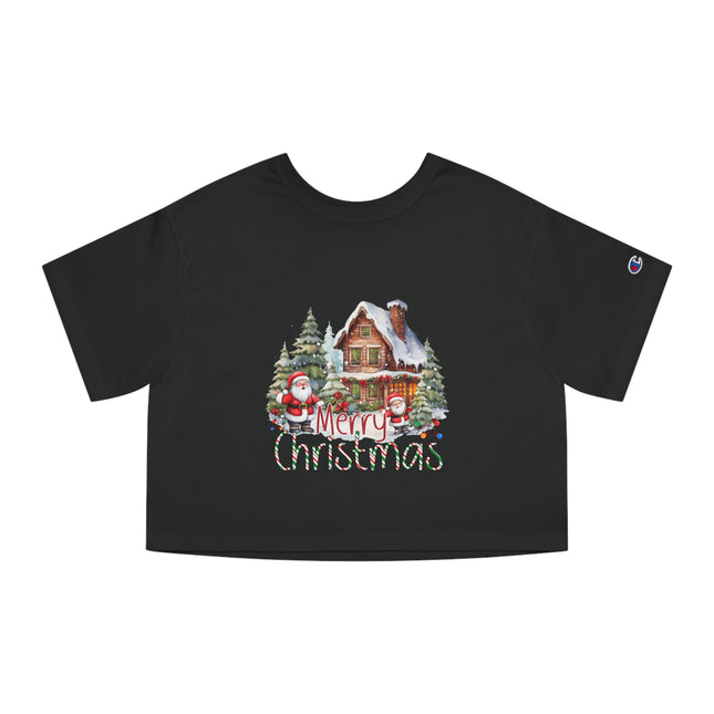 Champion Damen Heritage Cropper T-Shirt mit Weihnachtsmotiv