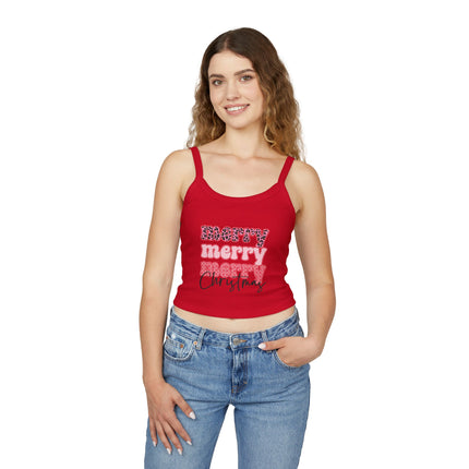 Weihnachtsmotiv Damen Spaghettiträger Tank Top 
