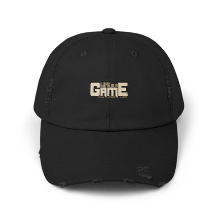 Unisex Distressed Cap mit Typografie-Motiven 