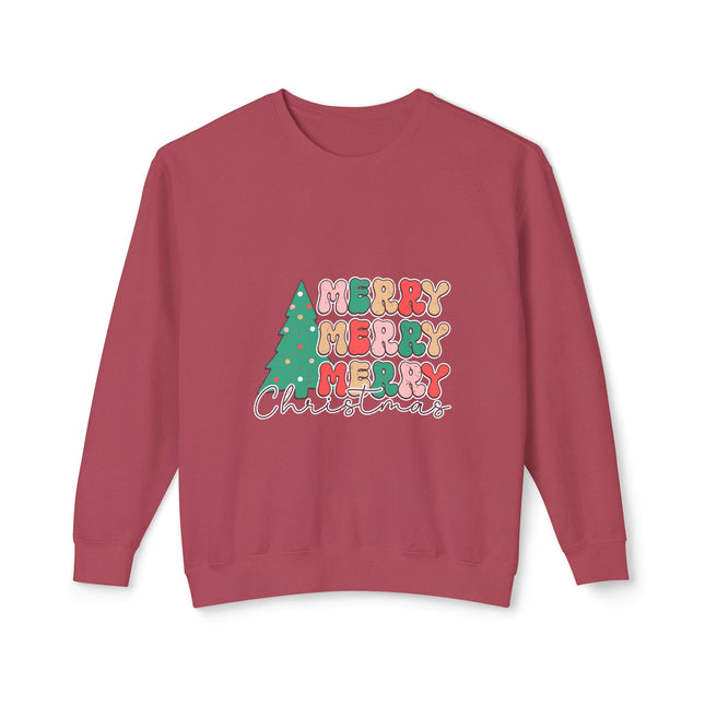 Christmas themed Unisex Lightweight Crewneck Sweatshirt