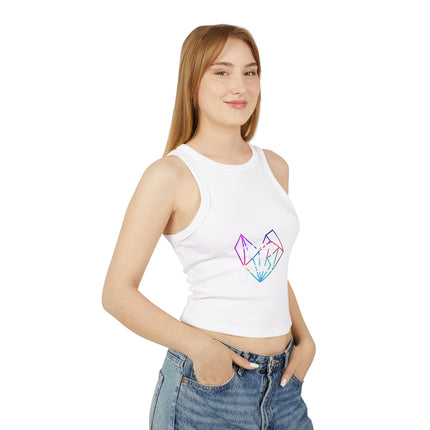 Damen Micro Rib Racer Tank Top mit Typografie-Motiven