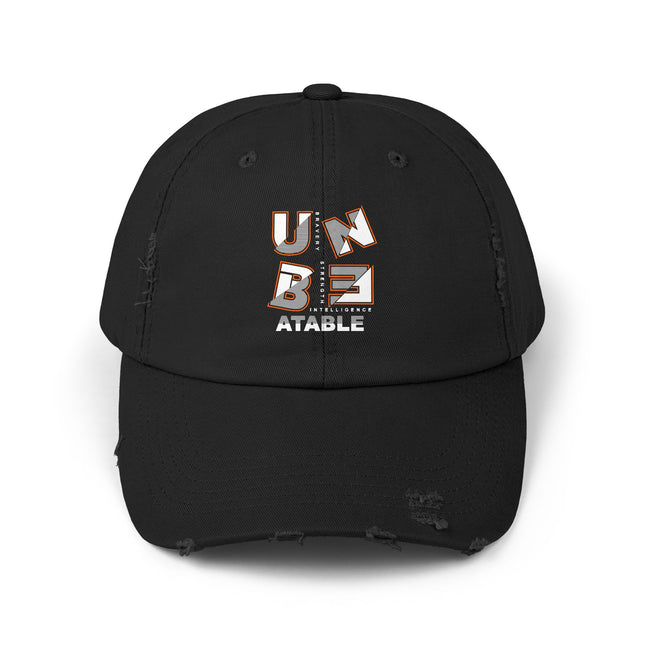 Unisex Distressed Cap mit Typografie-Motiven 