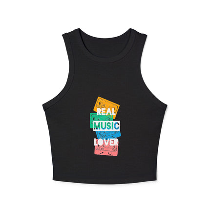 Damen Micro Rib Racer Tank Top mit Typografie-Motiven