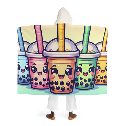 Süße Boba Tee und Freunde Design Themen Kapuzen Sherpa Fleece Decke 