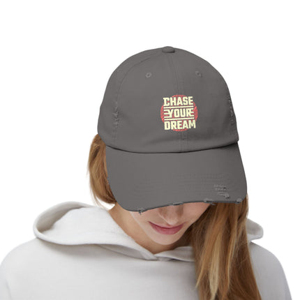Unisex Distressed Cap mit Typografie-Motiven 