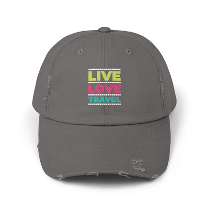 Unisex Distressed Cap mit Typografie-Motiven 
