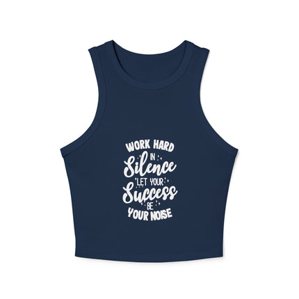 Damen Micro Rib Racer Tank Top mit Typografie-Motiven