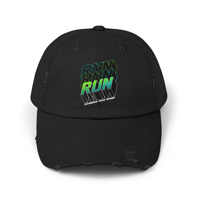 Unisex Distressed Cap mit Typografie-Motiven 