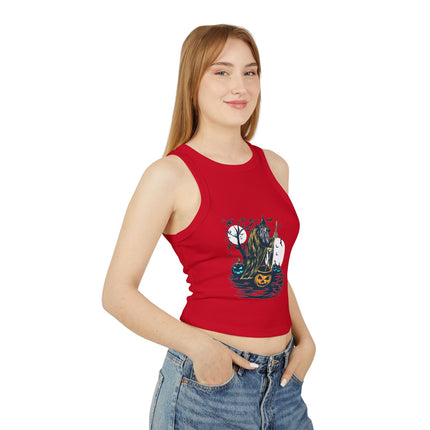 Halloween-Themen Damen Micro Rib Racer Tank Top