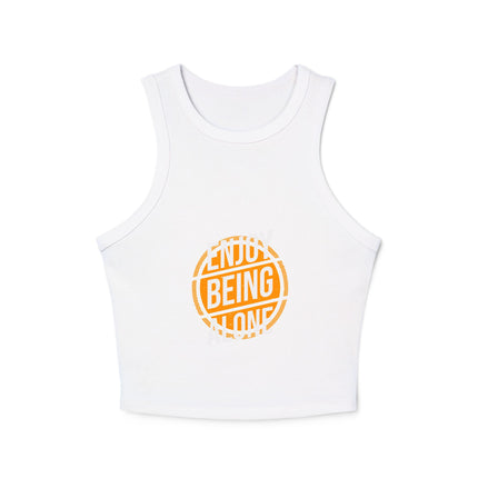Damen Micro Rib Racer Tank Top mit Typografie-Motiven
