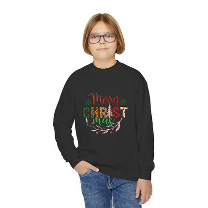 Christmas themed Youth Crewneck Sweatshirt