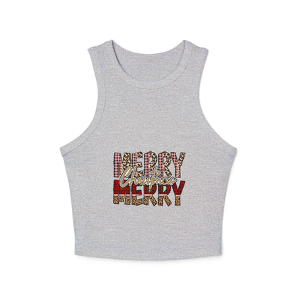 Weihnachtliches Damen Micro Rib Racer Tank Top