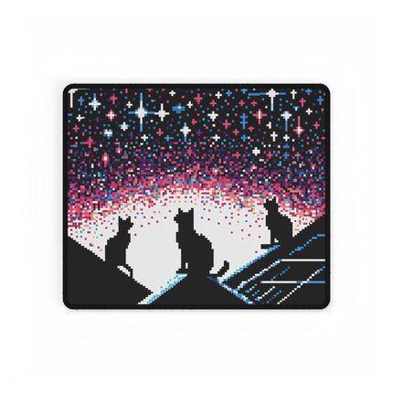 Cat sitting on the roof design themed Desk Mats