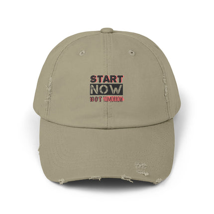 Unisex Distressed Cap mit Typografie-Motiven 