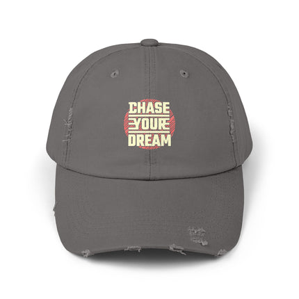 Unisex Distressed Cap mit Typografie-Motiven 