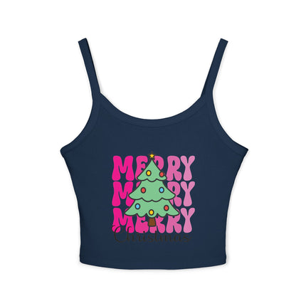 Weihnachtsmotiv Damen Spaghettiträger Tank Top 