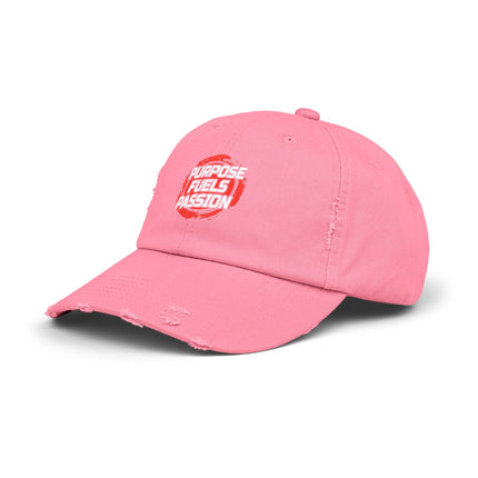 Unisex Distressed Cap mit Typografie-Motiven 