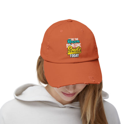 Unisex Distressed Cap mit Typografie-Motiven 