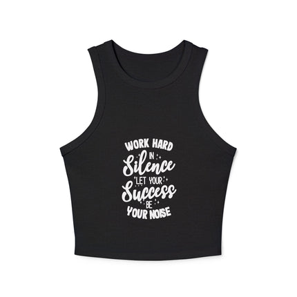 Damen Micro Rib Racer Tank Top mit Typografie-Motiven