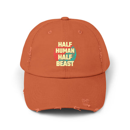 Unisex Distressed Cap mit Typografie-Motiven 