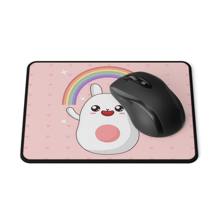 Rutschfestes Gaming-Mauspad mit süßem Häschen und Regenbogen-Design