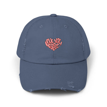 Unisex Distressed Cap mit Typografie-Motiven 