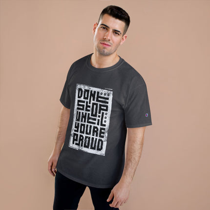 Champion-T-Shirt mit Typografie-Motiv