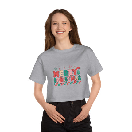 Champion Damen Heritage Cropper T-Shirt mit Weihnachtsmotiv