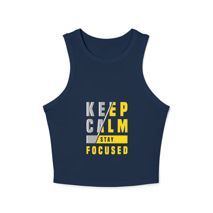 Damen Micro Rib Racer Tank Top mit Typografie-Motiven