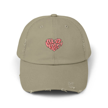 Unisex Distressed Cap mit Typografie-Motiven 