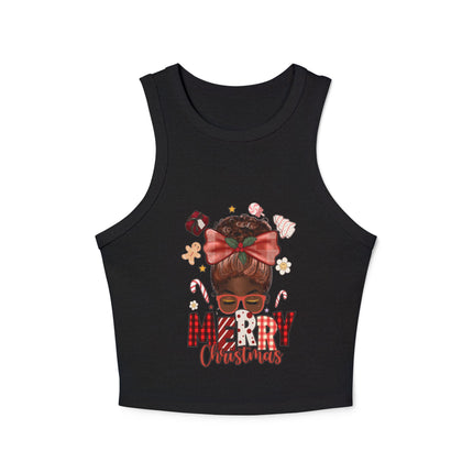 Christmas themed Women's Micro Rib Racer Tank Top