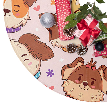Cute Dog Pattern design themed Christmas Tree Skirts