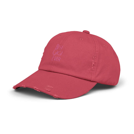 Unisex Distressed Cap mit Typografie-Motiven 