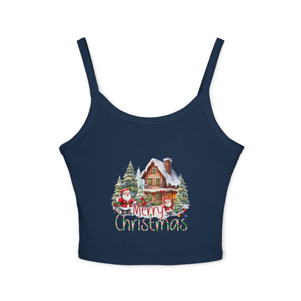 Weihnachtsmotiv Damen Spaghettiträger Tank Top 