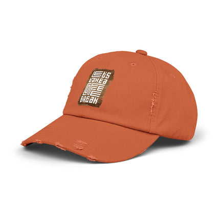 Unisex Distressed Cap mit Typografie-Motiven 