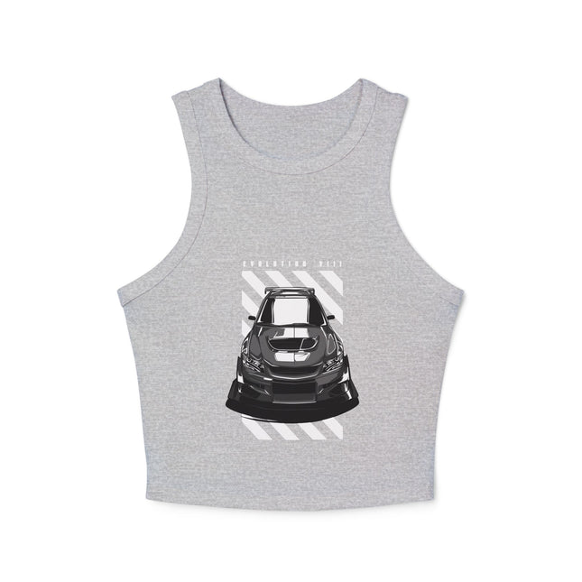 Damen Micro Rib Racer Tank Top mit Auto-Enthusiasten-Motiv