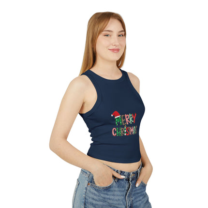 Weihnachtliches Damen Micro Rib Racer Tank Top