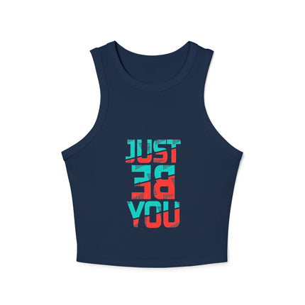 Damen Micro Rib Racer Tank Top mit Typografie-Motiven