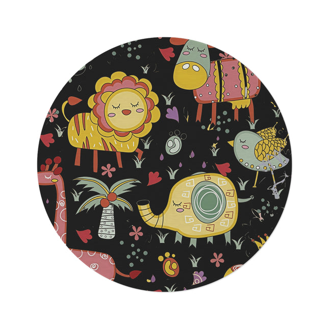 Runder Teppich mit niedlichem Tiermuster-Design 