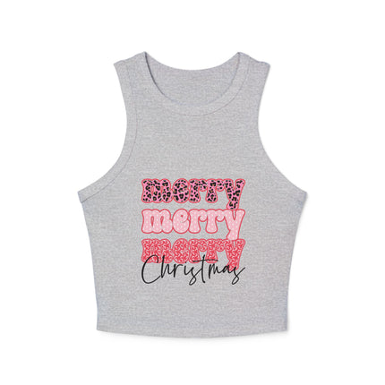 Christmas themed Women's Micro Rib Racer Tank Top