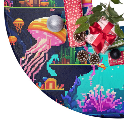 Jelly fish and its family design themed Christmas Tree Skirts