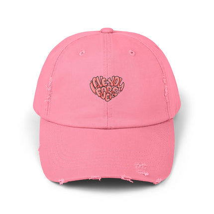 Unisex Distressed Cap mit Typografie-Motiven 