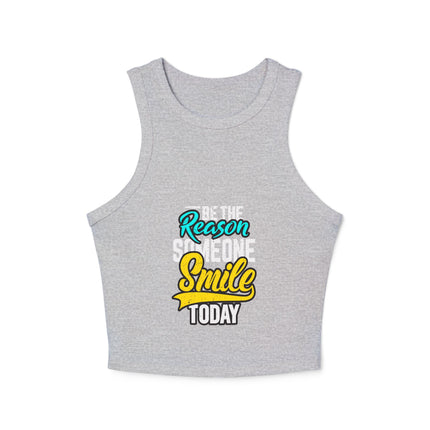 Damen Micro Rib Racer Tank Top mit Typografie-Motiven