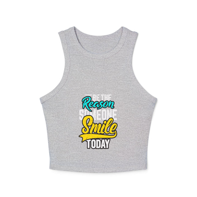 Damen Micro Rib Racer Tank Top mit Typografie-Motiven
