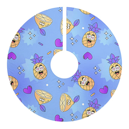 Cute Pineapple Smiling Pattern design themed Christmas Tree Skirts