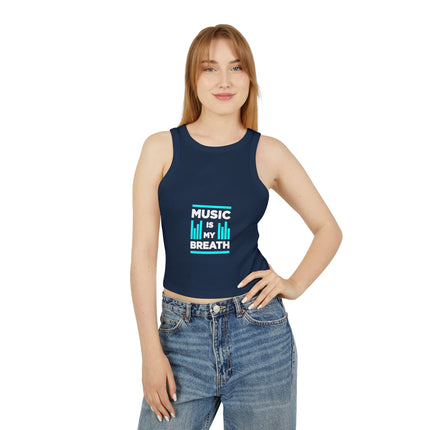 Damen Micro Rib Racer Tank Top mit Typografie-Motiven