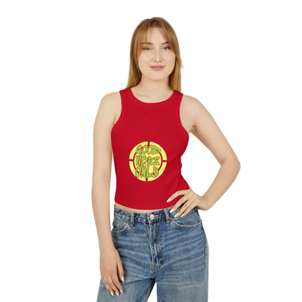 Typography themed Women's Micro Rib Racer Tank Top