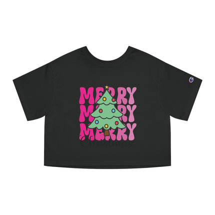Champion Damen Heritage Cropper T-Shirt mit Weihnachtsmotiv